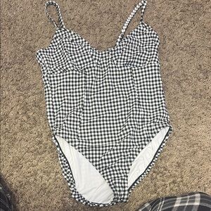 Black and White Gingham Swimsuit